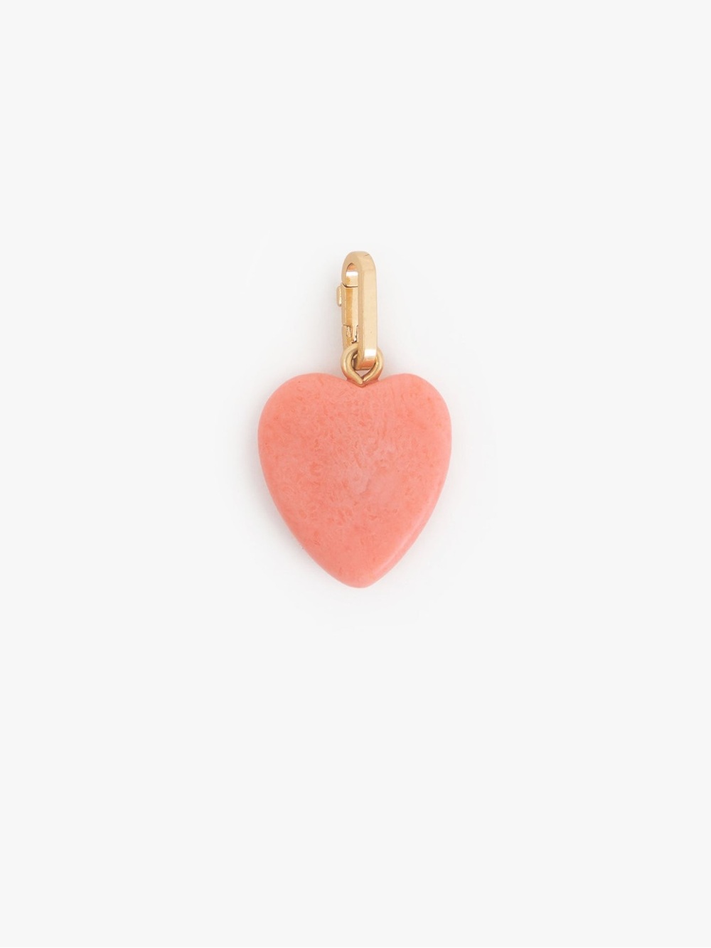 Clare V Gold Hoop Huggie Earrings with Pink Heart - Picture 2 of 4